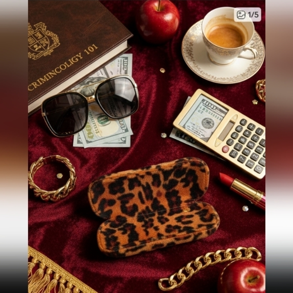 Cheetah Print Eyeglasses Case Brown